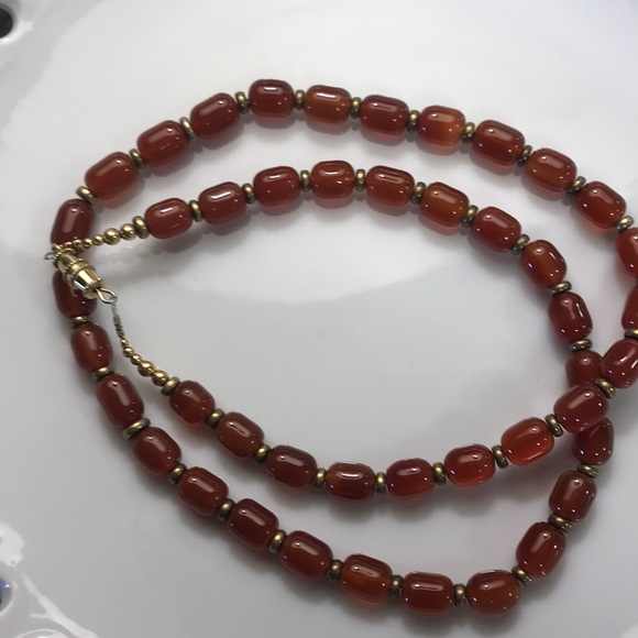 20” carnelian (?)  necklace. - Picture 1 of 2